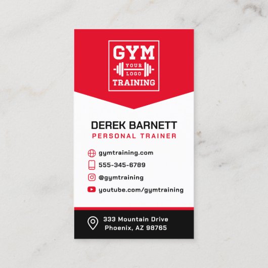 パーソナルトレーナーフィットネスフォト名刺 名刺 (裏面)
