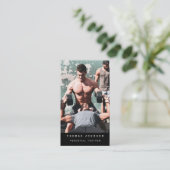 パーソナルトレーナーフィットネスフォトQRコードブラック 名刺 (スタンド正面)