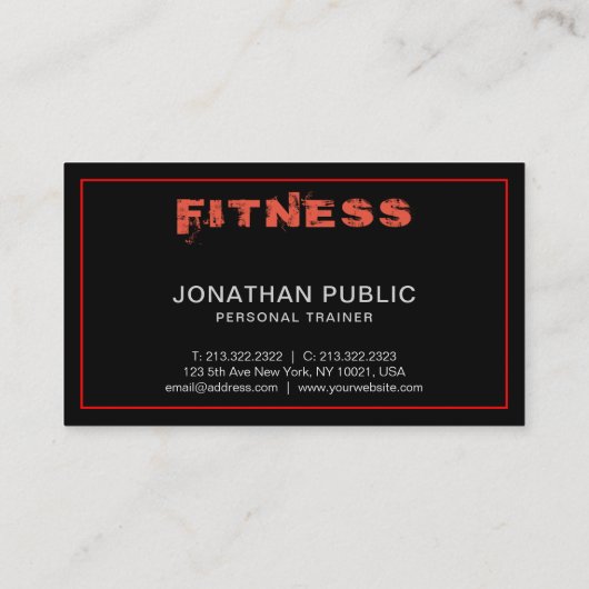 パーソナルトレーナーフィットネスプエレガントラモダンイン 名刺 (裏面)