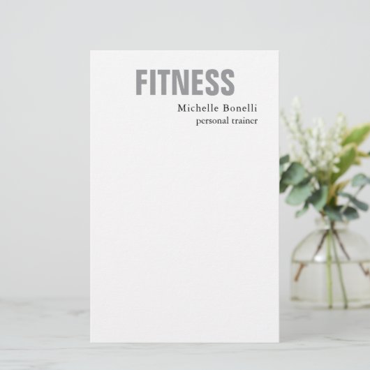 パーソナルトレーナーフィットネスモダンエレガント 便箋 (スタンド正面)