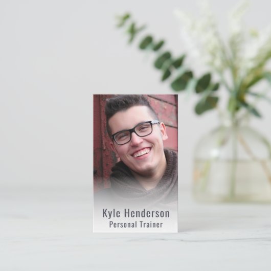 パーソナルトレーナーフィットネス写真テンプレート 名刺 (スタンド正面)