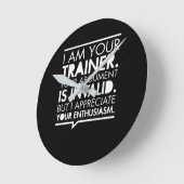 パーソナルトレーナーフィットネス動機 ラウンド壁時計 (傾斜)