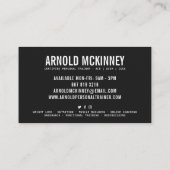 パーソナルトレーナーフィットネス白黒モダン 名刺 (裏面)