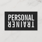 パーソナルトレーナーフィットネス白黒モダン 名刺 (正面)