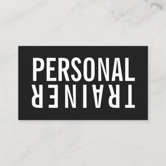 パーソナルトレーナーフィットネス白黒モダン 名刺 (正面)