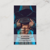 パーソナルトレーナーフィットネスQRコードソーシャルメディア 名刺 (正面)