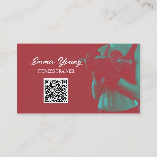 パーソナルトレーナーフィットネスQRコード 名刺 (正面)