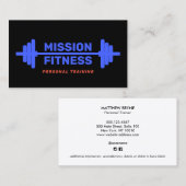 パーソナルトレーナーブルーバーベルフィットネスブラック 名刺 (正面/裏面)