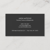 パーソナルトレーナーホワイトダンベルロゴフィットネス 名刺 (裏面)