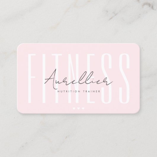 パーソナルトレーナーモダンフィットネスディティシアンピンク 名刺 (正面)