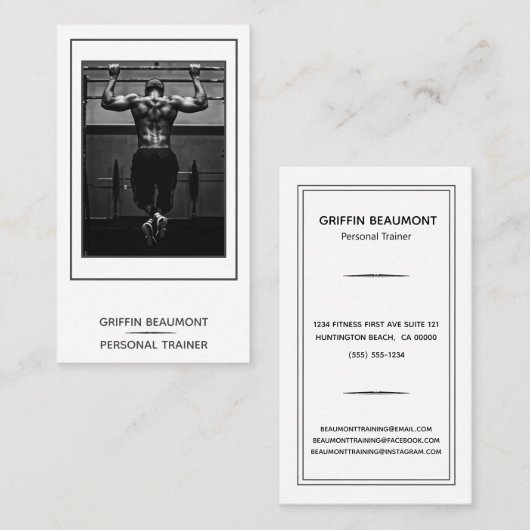 パーソナルトレーナーモダン写真 名刺 (正面/裏面)