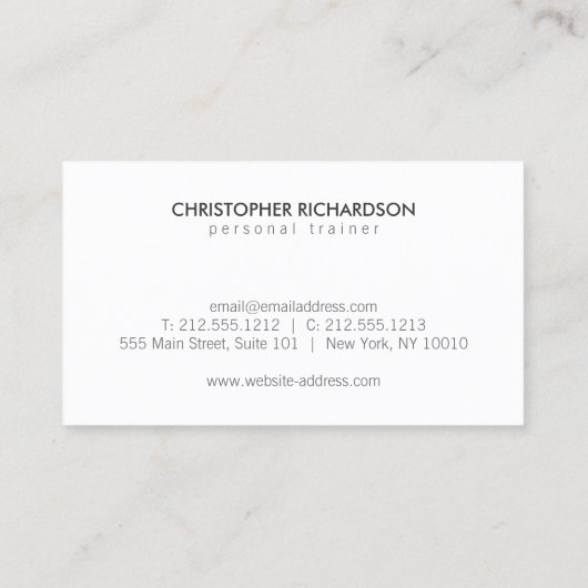 パーソナルトレーナーモダン1名名刺 名刺 (裏面)