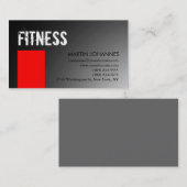 パーソナルトレーナーレッドグレー名刺 名刺 (正面/裏面)