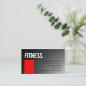 パーソナルトレーナーレッドグレー名刺 名刺 (スタンド正面)