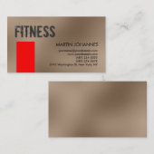 パーソナルトレーナーレッドベージュ名刺 名刺 (正面/裏面)