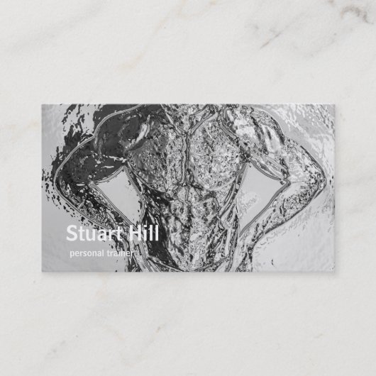 パーソナルトレーナー及びフィットネスのクロム筋肉 名刺 (正面)