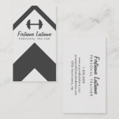 パーソナルトレーナー及びフィットネスの黒及び白 名刺 (正面/裏面)