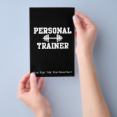 パーソナルトレーナー白黒ダンベル訓練 チラシ (ハンドル)