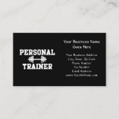 パーソナルトレーナー白黒ダンベル訓練 名刺 (正面)