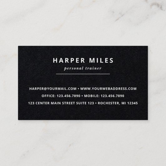 パーソナルトレーナー白黒 名刺 (裏面)