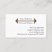 パーソナルトレーナー茶色の名刺 名刺 (裏面)