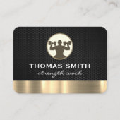 パーソナルトレーナー金属金ゴールドトリム | フィットネス 名刺 (正面)