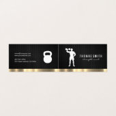 パーソナルトレーナー金属金ゴールドトリム 名刺 (外部フラット)