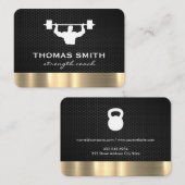 パーソナルトレーナー金属金ゴールドトリム 名刺 (正面/裏面)