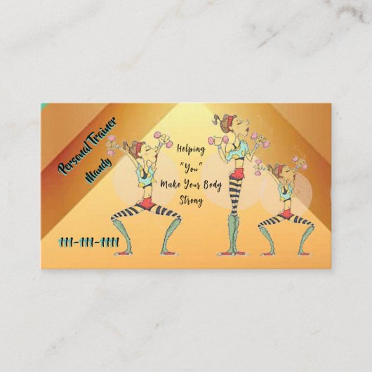 パーソナルトレーナー3.5インチx 2.0インチ名刺 名刺 (正面)