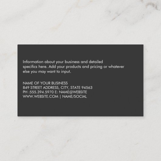 パーソナルトレーナー | ウエイトプレートジムマシン 名刺 (裏面)