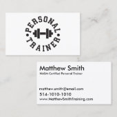 パーソナルトレーナー-ダンベルのロゴ-カスタム 名刺 (正面/裏面)