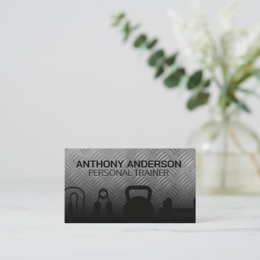 パーソナルトレーナー |トレーニング機器 |鉄鋼 名刺 (スタンド正面)