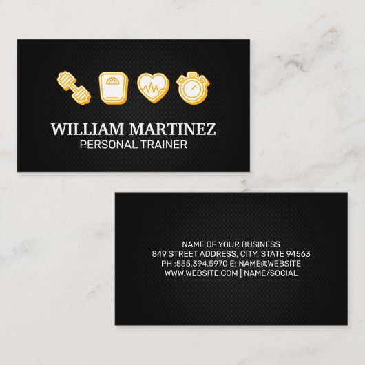 パーソナルトレーナー | フィットネスアイコン 名刺 (正面/裏面)