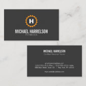 パーソナルトレーナー、フィットネスギアモノグラムinオレンジ 名刺 (正面/裏面)