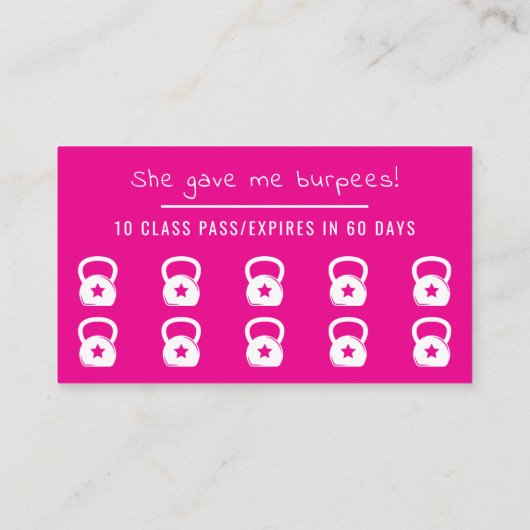 パーソナルトレーナー/フィットネス10クラスパス 名刺 (裏面)