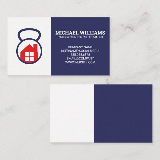 パーソナルトレーナー |ホームフィットネスロゴ 名刺 (正面/裏面)