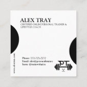 パーソナルトレーナー&ライフコーチ スクエア名刺 (裏面)