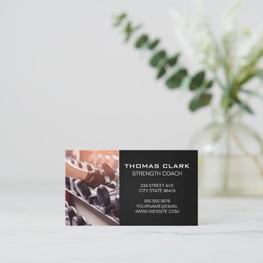 パーソナルトレーナー | 強度訓練 | 重み 名刺 (スタンド正面)