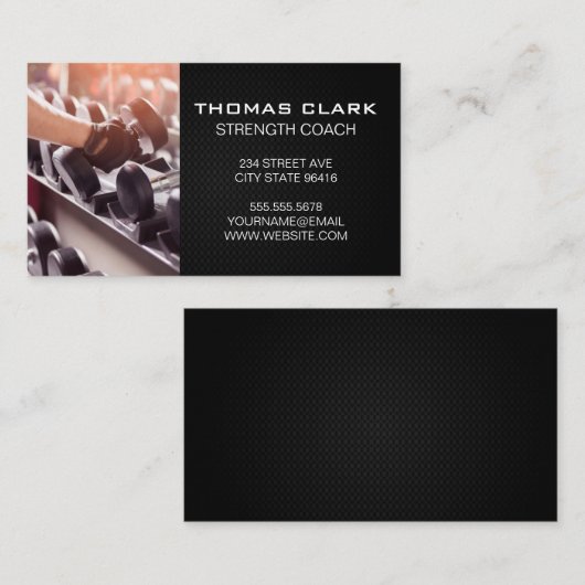パーソナルトレーナー | 強度訓練 | 重み 名刺 (正面/裏面)