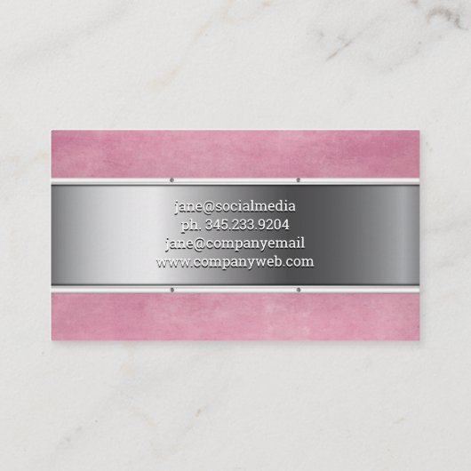 パーソナルトレーニングセッション |メタルピンクグランジ 名刺 (裏面)