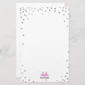 パーソナルノートかわいいおもしろい水玉模様銀紙吹雪 便箋 (正面/裏面)