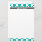 パーソナルノートかわいい大きな水玉模様はっきりしたの玉緑 便箋 (正面/裏面)