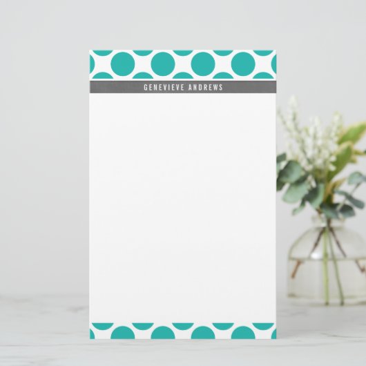 パーソナルノートかわいい大きな水玉模様はっきりしたの玉緑 便箋 (スタンド正面)