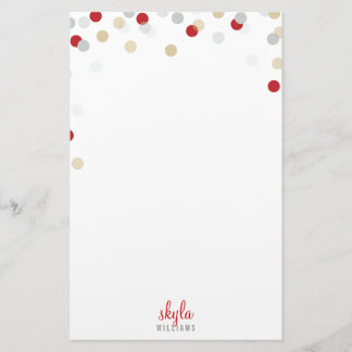 パーソナルノートかわいい明るい紙吹雪赤金ゴールド銀 便箋