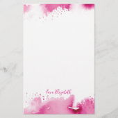 パーソナルノート頭が切れるダークかわいらしピンクの水色 便箋 (正面)