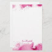 パーソナルノート頭が切れるダークかわいらしピンクの水色 便箋 (正面/裏面)