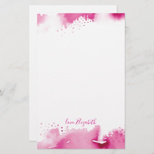 パーソナルノート頭が切れるダークかわいらしピンクの水色 便箋 (正面/裏面)