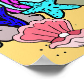 パーソナルハッピーバースデーマーメイドポスター ポスター (角)