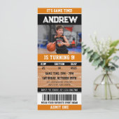 パーソナルバスケットボールスウィッシュ誕生日スポーツチケット 招待状 (スタンド正面)