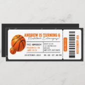 パーソナルバスケットボールダンクフェストバースデーパーティーパス 招待状 (正面/裏面)